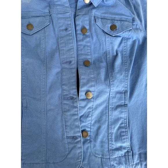 Charter Club Petite Blue Denim Jacket Stretch Cotton Trucker Coat PL Womens - Picture 3 of 14